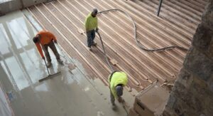 Gypcrete radiant floor
